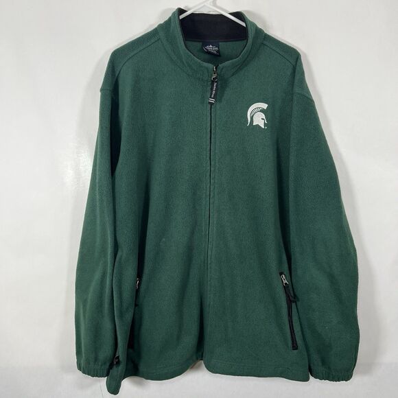Michigan State Spartans Charles River Apparel Full Zip Fleece Jacket Mens 2XL - Picture 1 of 13